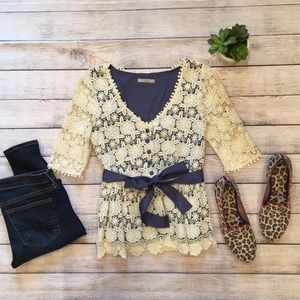 Anthropologie Wispy Cirrus Blouse by Darling XS